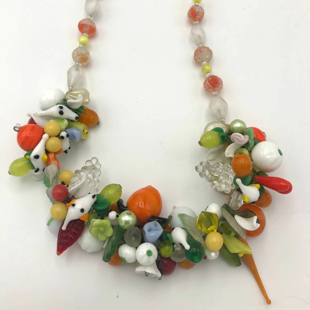 Vintage Milk Glass Necklace